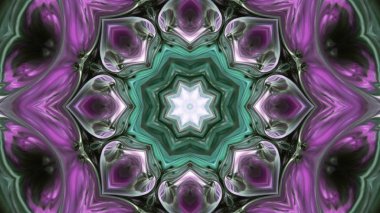 Soyut boya fırça mürekkep patlayabilir formanın düzgün kavramı simetrik desen süs dekoratif Kaleidoscope hareketi geometrik daire ve yıldız şekli