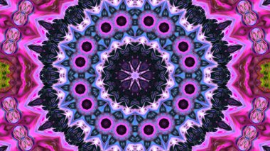 Soyut boya fırça mürekkep patlayabilir formanın düzgün kavramı simetrik desen süs dekoratif Kaleidoscope hareketi geometrik daire ve yıldız şekli