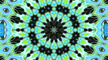 Soyut boya fırça mürekkep patlayabilir formanın düzgün kavramı simetrik desen süs dekoratif Kaleidoscope hareketi geometrik daire ve yıldız şekli