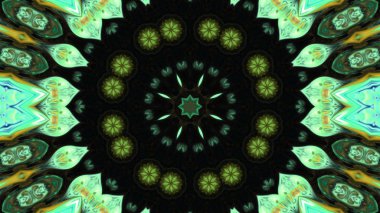 Soyut boya fırça mürekkep patlayabilir formanın düzgün kavramı simetrik desen süs dekoratif Kaleidoscope hareketi geometrik daire ve yıldız şekli