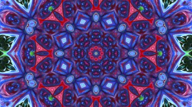 Soyut boya fırça mürekkep patlayabilir formanın düzgün kavramı simetrik desen süs dekoratif Kaleidoscope hareketi geometrik daire ve yıldız şekli