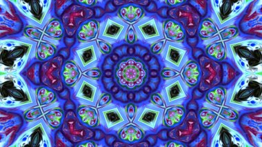 Soyut boya fırça mürekkep patlayabilir formanın düzgün kavramı simetrik desen süs dekoratif Kaleidoscope hareketi geometrik daire ve yıldız şekli