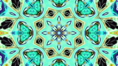 Soyut boya fırça mürekkep patlayabilir formanın düzgün kavramı simetrik desen süs dekoratif Kaleidoscope hareketi geometrik daire ve yıldız şekli