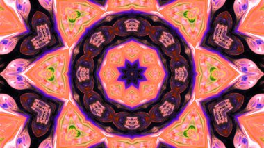 Soyut boya fırça mürekkep patlayabilir formanın düzgün kavramı simetrik desen süs dekoratif Kaleidoscope hareketi geometrik daire ve yıldız şekli