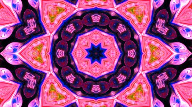 Soyut boya fırça mürekkep patlayabilir formanın düzgün kavramı simetrik desen süs dekoratif Kaleidoscope hareketi geometrik daire ve yıldız şekli