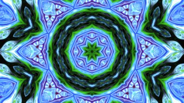 Soyut boya fırça mürekkep patlayabilir formanın düzgün kavramı simetrik desen süs dekoratif Kaleidoscope hareketi geometrik daire ve yıldız şekli