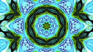 Soyut boya fırça mürekkep patlayabilir formanın düzgün kavramı simetrik desen süs dekoratif Kaleidoscope hareketi geometrik daire ve yıldız şekli