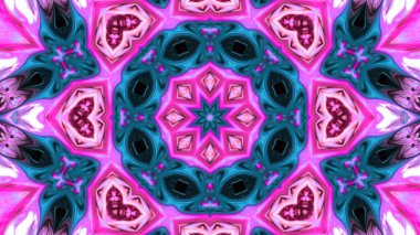 Soyut boya fırça mürekkep patlayabilir formanın düzgün kavramı simetrik desen süs dekoratif Kaleidoscope hareketi geometrik daire ve yıldız şekli