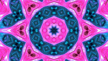 Soyut boya fırça mürekkep patlayabilir formanın düzgün kavramı simetrik desen süs dekoratif Kaleidoscope hareketi geometrik daire ve yıldız şekli