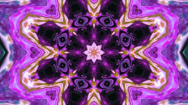 Soyut boya fırça mürekkep patlayabilir formanın düzgün kavramı simetrik desen süs dekoratif Kaleidoscope hareketi geometrik daire ve yıldız şekli