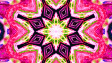 Soyut boya fırça mürekkep patlayabilir formanın düzgün kavramı simetrik desen süs dekoratif Kaleidoscope hareketi geometrik daire ve yıldız şekli