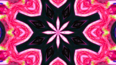 Soyut boya fırça mürekkep patlayabilir formanın düzgün kavramı simetrik desen süs dekoratif Kaleidoscope hareketi geometrik daire ve yıldız şekli