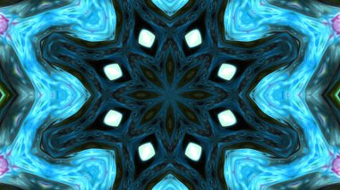 Soyut boya fırça mürekkep patlayabilir formanın düzgün kavramı simetrik desen süs dekoratif Kaleidoscope hareketi geometrik daire ve yıldız şekli