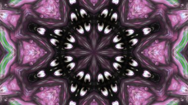 Soyut boya fırça mürekkep patlayabilir formanın düzgün kavramı simetrik desen süs dekoratif Kaleidoscope hareketi geometrik daire ve yıldız şekli