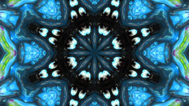 Soyut boya fırça mürekkep patlayabilir formanın düzgün kavramı simetrik desen süs dekoratif Kaleidoscope hareketi geometrik daire ve yıldız şekli