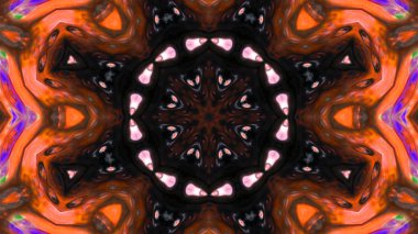 Soyut boya fırça mürekkep patlayabilir formanın düzgün kavramı simetrik desen süs dekoratif Kaleidoscope hareketi geometrik daire ve yıldız şekli