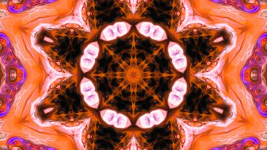 Soyut boya fırça mürekkep patlayabilir formanın düzgün kavramı simetrik desen süs dekoratif Kaleidoscope hareketi geometrik daire ve yıldız şekli