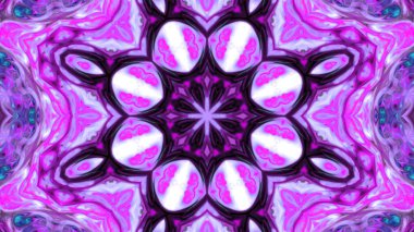 Soyut boya fırça mürekkep patlayabilir formanın düzgün kavramı simetrik desen süs dekoratif Kaleidoscope hareketi geometrik daire ve yıldız şekli