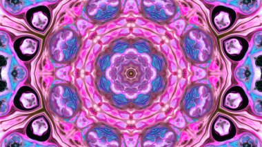 Soyut boya fırça mürekkep patlayabilir formanın düzgün kavramı simetrik desen süs dekoratif Kaleidoscope hareketi geometrik daire ve yıldız şekli