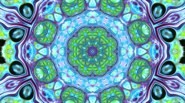 Soyut boya fırça mürekkep patlayabilir formanın düzgün kavramı simetrik desen süs dekoratif Kaleidoscope hareketi geometrik daire ve yıldız şekli