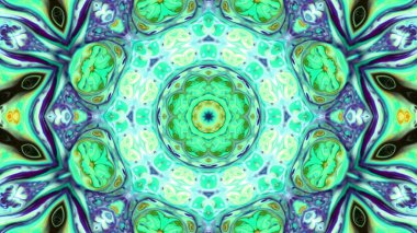 Soyut boya fırça mürekkep patlayabilir formanın düzgün kavramı simetrik desen süs dekoratif Kaleidoscope hareketi geometrik daire ve yıldız şekli