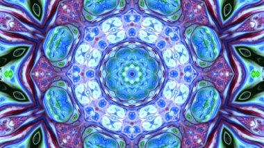 Soyut boya fırça mürekkep patlayabilir formanın düzgün kavramı simetrik desen süs dekoratif Kaleidoscope hareketi geometrik daire ve yıldız şekli