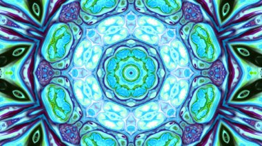 Soyut boya fırça mürekkep patlayabilir formanın düzgün kavramı simetrik desen süs dekoratif Kaleidoscope hareketi geometrik daire ve yıldız şekli