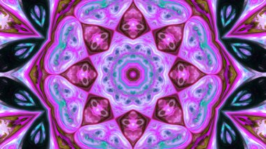 Soyut boya fırça mürekkep patlayabilir formanın düzgün kavramı simetrik desen süs dekoratif Kaleidoscope hareketi geometrik daire ve yıldız şekli