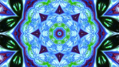 Soyut boya fırça mürekkep patlayabilir formanın düzgün kavramı simetrik desen süs dekoratif Kaleidoscope hareketi geometrik daire ve yıldız şekli