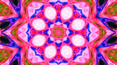 Soyut boya fırça mürekkep patlayabilir formanın düzgün kavramı simetrik desen süs dekoratif Kaleidoscope hareketi geometrik daire ve yıldız şekli