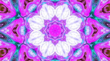 Soyut boya fırça mürekkep patlayabilir formanın düzgün kavramı simetrik desen süs dekoratif Kaleidoscope hareketi geometrik daire ve yıldız şekli