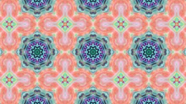 Soyut boya fırça mürekkep patlayabilir formanın düzgün kavramı simetrik desen süs dekoratif Kaleidoscope hareketi geometrik daire ve yıldız şekli