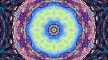 Soyut boya fırça mürekkep patlayabilir formanın düzgün kavramı simetrik desen süs dekoratif Kaleidoscope hareketi geometrik daire ve yıldız şekli