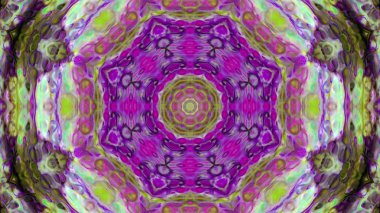 Soyut boya fırça mürekkep patlayabilir formanın düzgün kavramı simetrik desen süs dekoratif Kaleidoscope hareketi geometrik daire ve yıldız şekli