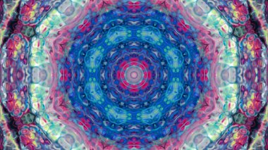 Soyut boya fırça mürekkep patlayabilir formanın düzgün kavramı simetrik desen süs dekoratif Kaleidoscope hareketi geometrik daire ve yıldız şekli