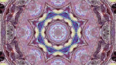 Soyut boya fırça mürekkep patlayabilir formanın düzgün kavramı simetrik desen süs dekoratif Kaleidoscope hareketi geometrik daire ve yıldız şekli