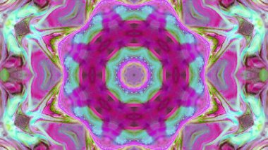 Soyut boya fırça mürekkep patlayabilir formanın düzgün kavramı simetrik desen süs dekoratif Kaleidoscope hareketi geometrik daire ve yıldız şekli