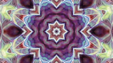 Soyut boya fırça mürekkep patlayabilir formanın düzgün kavramı simetrik desen süs dekoratif Kaleidoscope hareketi geometrik daire ve yıldız şekli