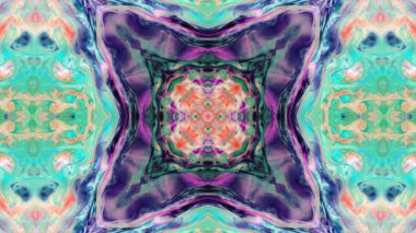 Soyut boya fırça mürekkep patlayabilir formanın düzgün kavramı simetrik desen süs dekoratif Kaleidoscope hareketi geometrik daire ve yıldız şekli