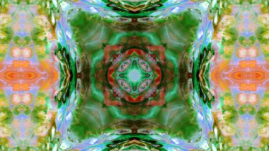 Soyut boya fırça mürekkep patlayabilir formanın düzgün kavramı simetrik desen süs dekoratif Kaleidoscope hareketi geometrik daire ve yıldız şekli