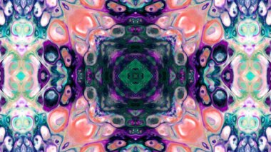 Soyut boya fırça mürekkep patlayabilir formanın düzgün kavramı simetrik desen süs dekoratif Kaleidoscope hareketi geometrik daire ve yıldız şekli