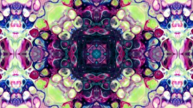 Soyut boya fırça mürekkep patlayabilir formanın düzgün kavramı simetrik desen süs dekoratif Kaleidoscope hareketi geometrik daire ve yıldız şekli