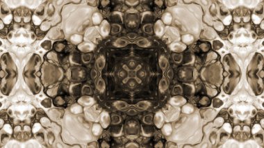 Soyut boya fırça mürekkep patlayabilir formanın düzgün kavramı simetrik desen süs dekoratif Kaleidoscope hareketi geometrik daire ve yıldız şekli