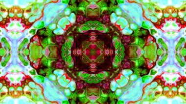 Soyut boya fırça mürekkep patlayabilir formanın düzgün kavramı simetrik desen süs dekoratif Kaleidoscope hareketi geometrik daire ve yıldız şekli