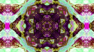 Soyut boya fırça mürekkep patlayabilir formanın düzgün kavramı simetrik desen süs dekoratif Kaleidoscope hareketi geometrik daire ve yıldız şekli