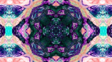 Soyut boya fırça mürekkep patlayabilir formanın düzgün kavramı simetrik desen süs dekoratif Kaleidoscope hareketi geometrik daire ve yıldız şekli