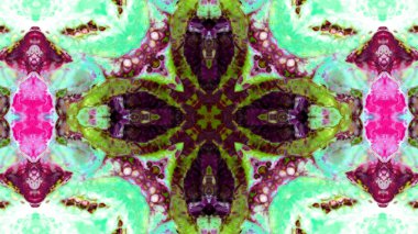 Soyut boya fırça mürekkep patlayabilir formanın düzgün kavramı simetrik desen süs dekoratif Kaleidoscope hareketi geometrik daire ve yıldız şekli