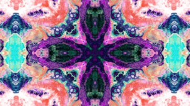 Soyut boya fırça mürekkep patlayabilir formanın düzgün kavramı simetrik desen süs dekoratif Kaleidoscope hareketi geometrik daire ve yıldız şekli