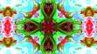 Soyut boya fırça mürekkep patlayabilir formanın düzgün kavramı simetrik desen süs dekoratif Kaleidoscope hareketi geometrik daire ve yıldız şekli