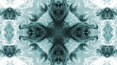 Soyut boya fırça mürekkep patlayabilir formanın düzgün kavramı simetrik desen süs dekoratif Kaleidoscope hareketi geometrik daire ve yıldız şekli